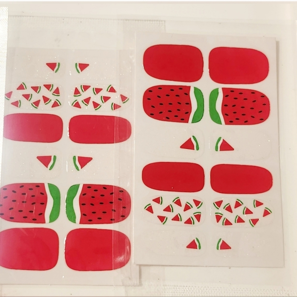 NWT 2-Set-Bundle B•COLOR Nail Wraps: WATERMELON!
